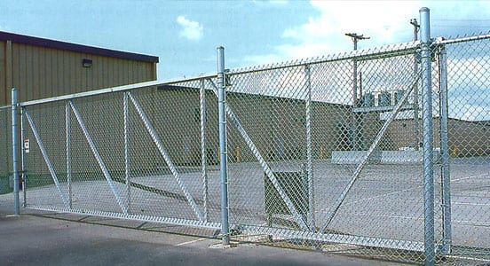 Commercial chain link slide gates