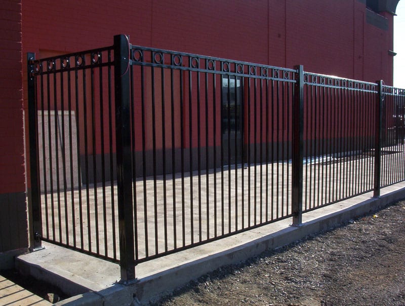 Black ornamental steel fence panels