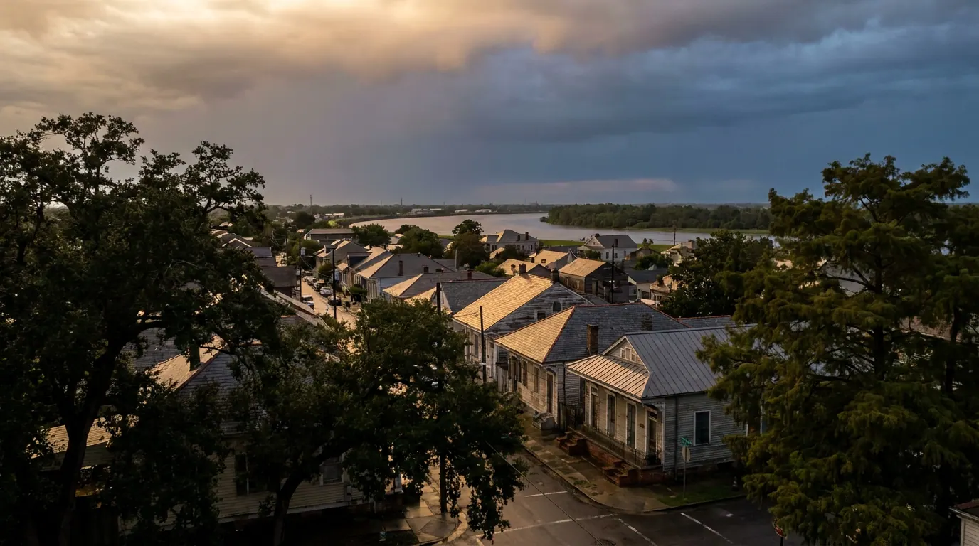 Clear Home — full-service home & roofing contractor in Greater New Orleans installing a new residential roof at golden hour