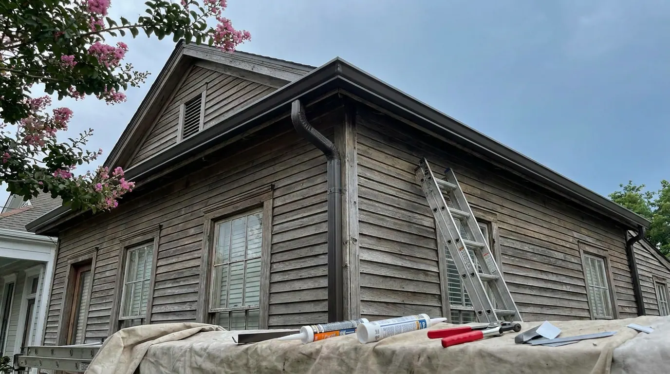 Gutter Installation contractor in Greater New Orleans — Clear Home installing a residential roof