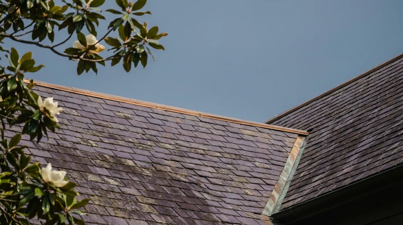 Slate Roofing contractor in Greater New Orleans — Clear Home installing a residential roof