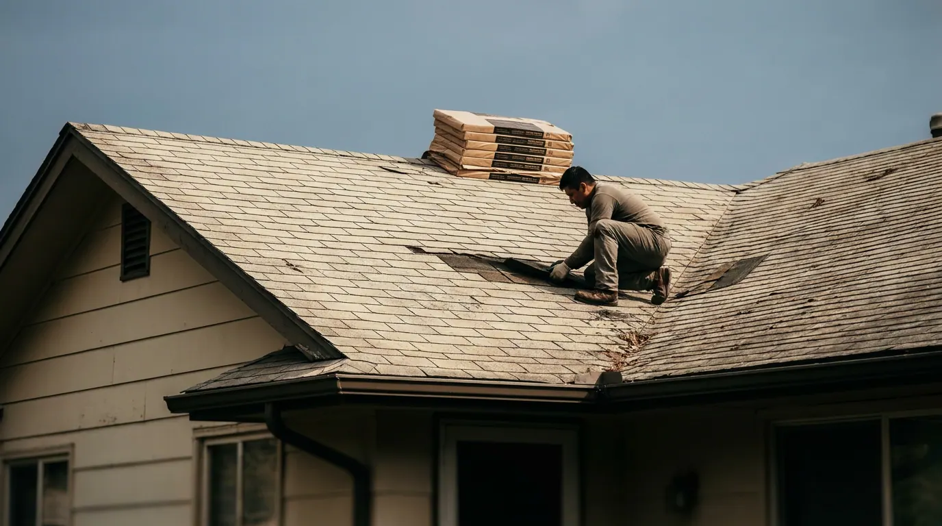 Wind Damage Restoration contractor in Greater New Orleans — Clear Home installing a residential roof